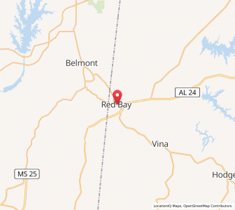 Map of Red Bay, Alabama