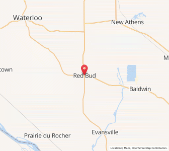 Map of Red Bud, Illinois