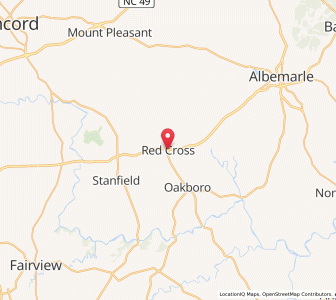 Map of Red Cross, North Carolina