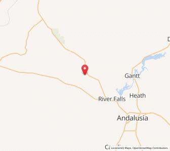 Map of Red Level, Alabama