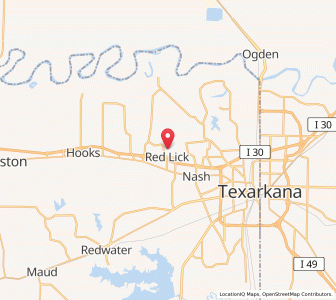 Map of Red Lick, Texas