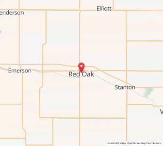 Map of Red Oak, Iowa