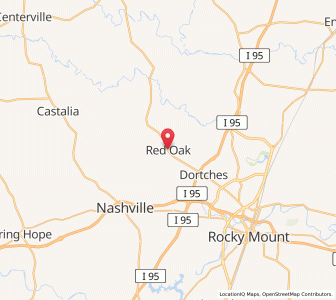 Map of Red Oak, North Carolina