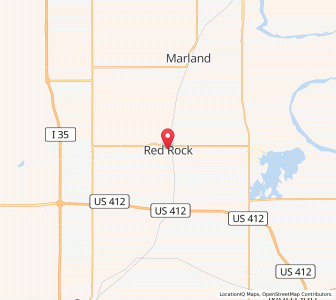 Map of Red Rock, Oklahoma