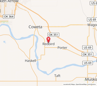 Map of Redbird, Oklahoma