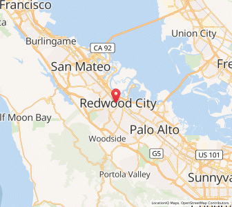 Map of Redwood City, California