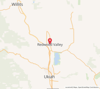 Map of Redwood Valley, California