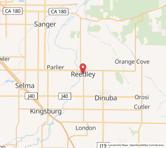 Map of Reedley, California