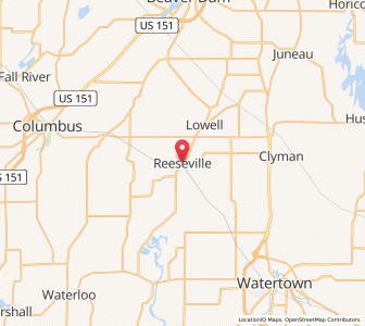 Map of Reeseville, Wisconsin