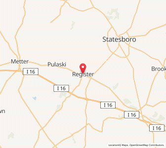 Map of Register, Georgia