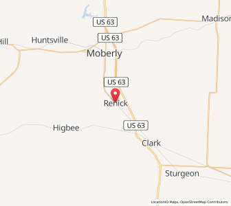 Map of Renick, Missouri