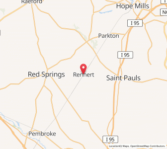 Map of Rennert, North Carolina