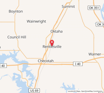 Map of Rentiesville, Oklahoma