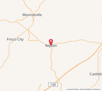 Map of Repton, Alabama