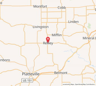 Map of Rewey, Wisconsin