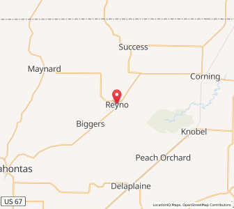 Map of Reyno, Arkansas