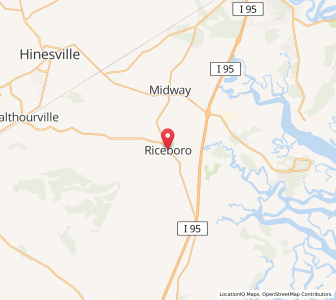 Map of Riceboro, Georgia