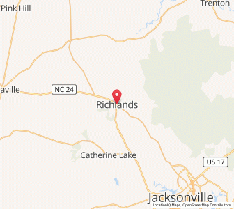 Map of Richlands, North Carolina