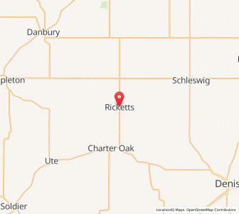 Map of Ricketts, Iowa