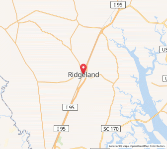 Map of Ridgeland, South Carolina