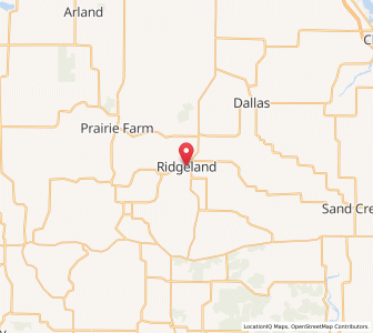 Map of Ridgeland, Wisconsin