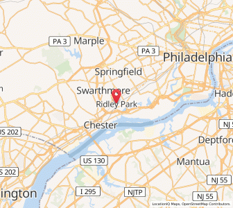 Map of Ridley Park, Pennsylvania