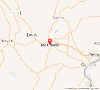 Map of Rio Grande, Ohio