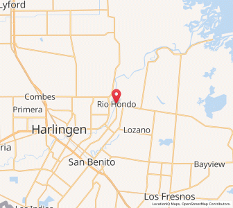 Map of Rio Hondo, Texas