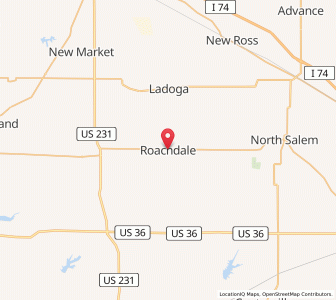 Map of Roachdale, Indiana