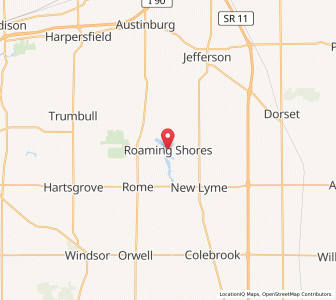 Map of Roaming Shores, Ohio