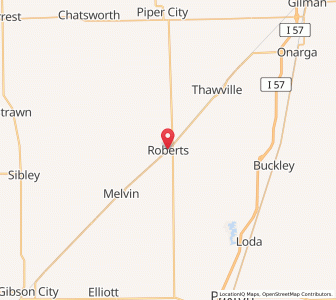 Map of Roberts, Illinois