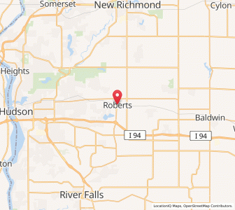 Map of Roberts, Wisconsin