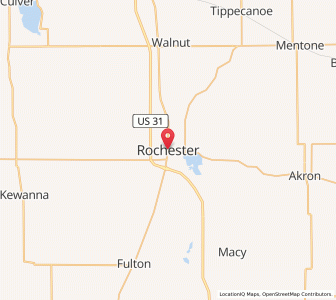 Map of Rochester, Indiana