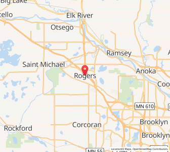 Map of Rogers, Minnesota