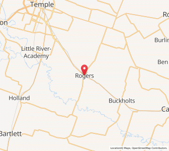 Map of Rogers, Texas