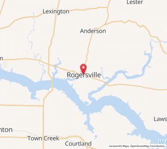 Map of Rogersville, Alabama
