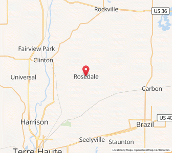 Map of Rosedale, Indiana