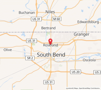 Map of Roseland, Indiana