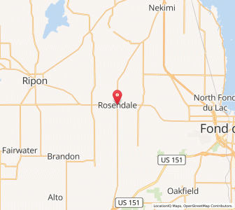 Map of Rosendale, Wisconsin