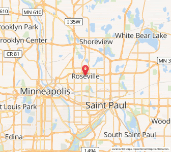 Map of Roseville, Minnesota