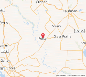 Map of Rosser, Texas