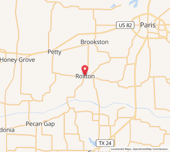 Map of Roxton, Texas