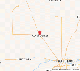 Map of Royal Center, Indiana
