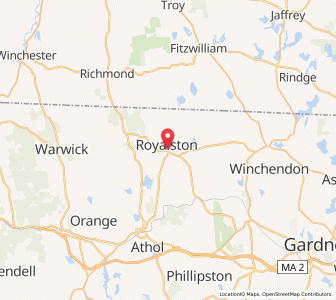 Map of Royalston, Massachusetts