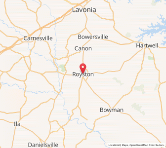 Map of Royston, Georgia