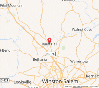Map of Rural Hall, North Carolina