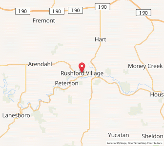 Map of Rushford Village, Minnesota