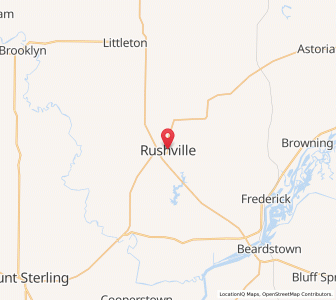Map of Rushville, Illinois