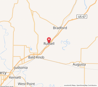 Map of Russell, Arkansas