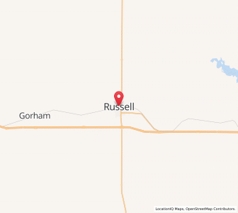 Map of Russell, Kansas